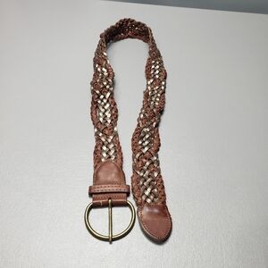 3/$15 Unbranded brown braided belt women's size 5